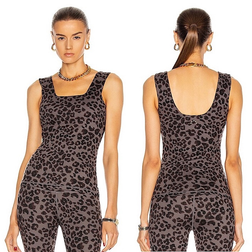 Varley Aletta Tank Top in Iron Grey Cheetah